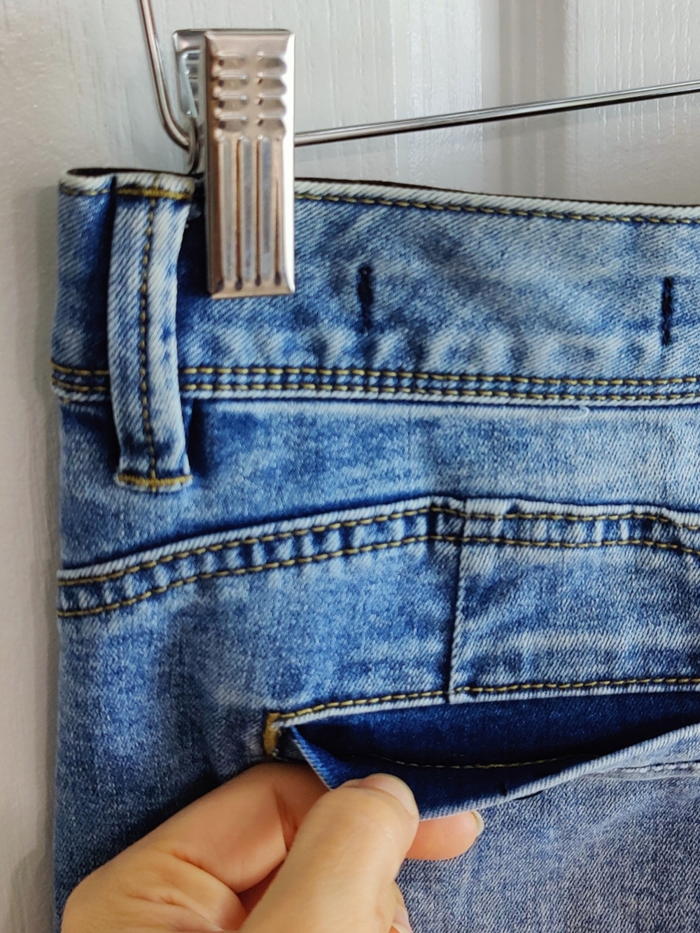Goddess Fit Stretch Denim Pencil Skirt Medium Wash Small - Picture 7 of 13